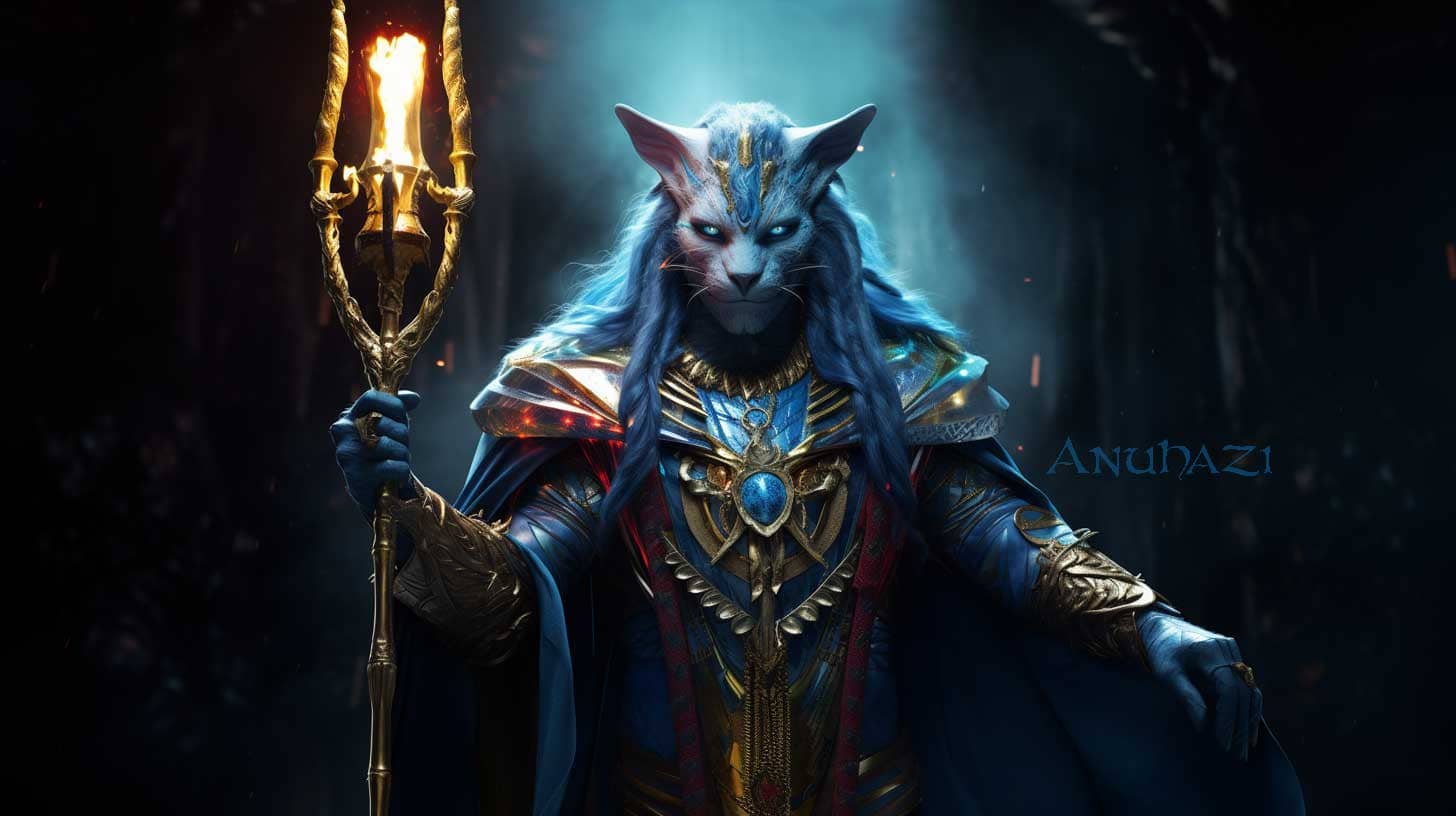 Aliens anuhazi, hominidés félins, peuple du chat bleu